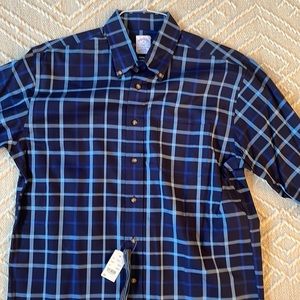 NWT navy and baby blue brooks brothers dress shirt